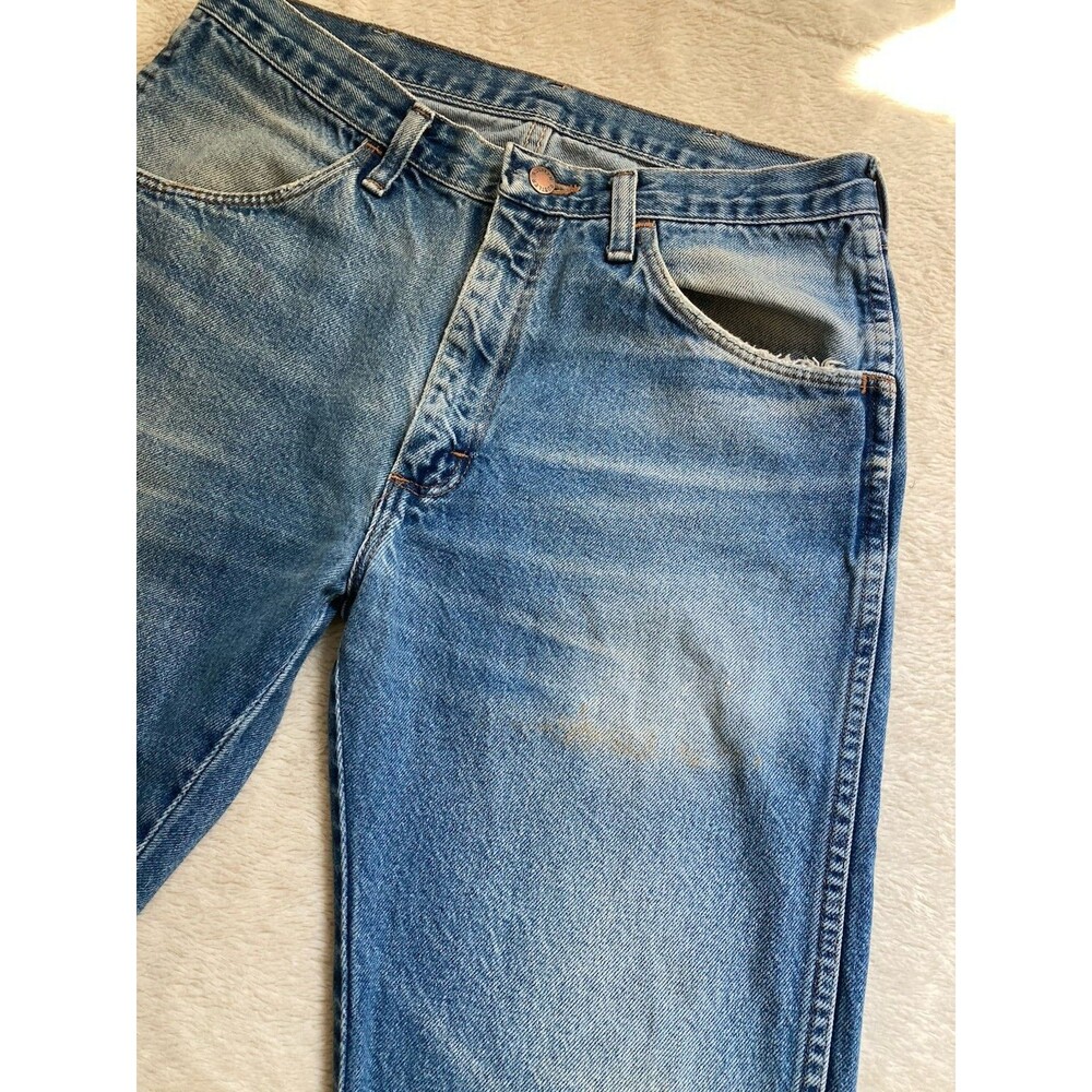 Vintage Rustler USA Made Grunge Cowboy Jeans 31x28 Wallet & Whisker Fade Cotton